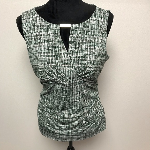 White House Black Market Tops - White House Black Market Green Graphic Print Tank